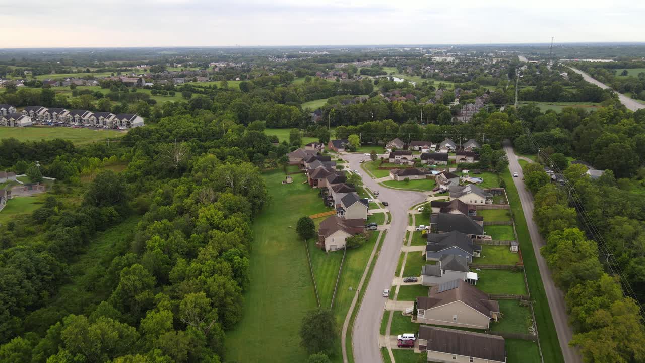 Suburban Aerial View of Neighborhood