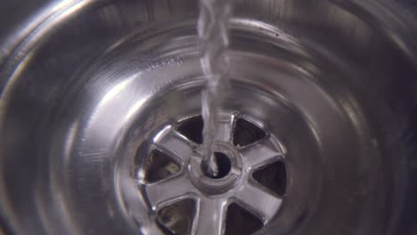 water vortex shot underwater extreme macro close up of a laundry sink plug hole as water empties with a jumpy thin vortex that forms above the lens