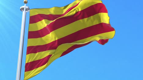 royal banner of the kingdom and crown of aragon, spain. loop