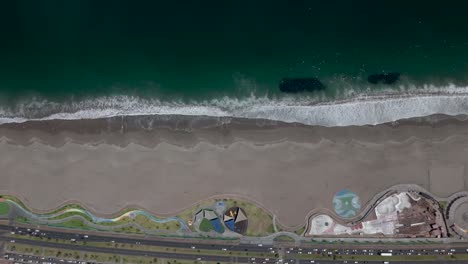 iquique playa brava chile tarapaca cavancha day beach blue sky drone above