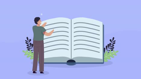 joven estudiante con un gran libro