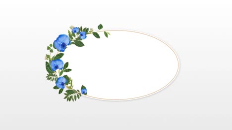 marco de fotos para el espacio de copia con flores azules decorativas