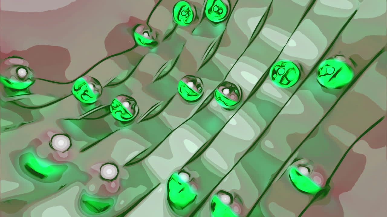 patrón verde abstracto con círculos brillantes