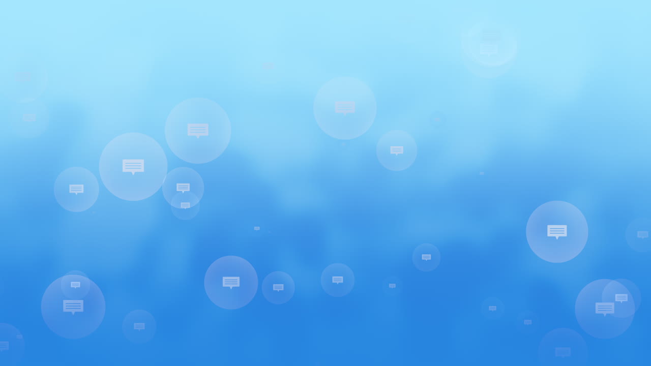 icone dei messaggi di movimento su sfondo di rete semplice