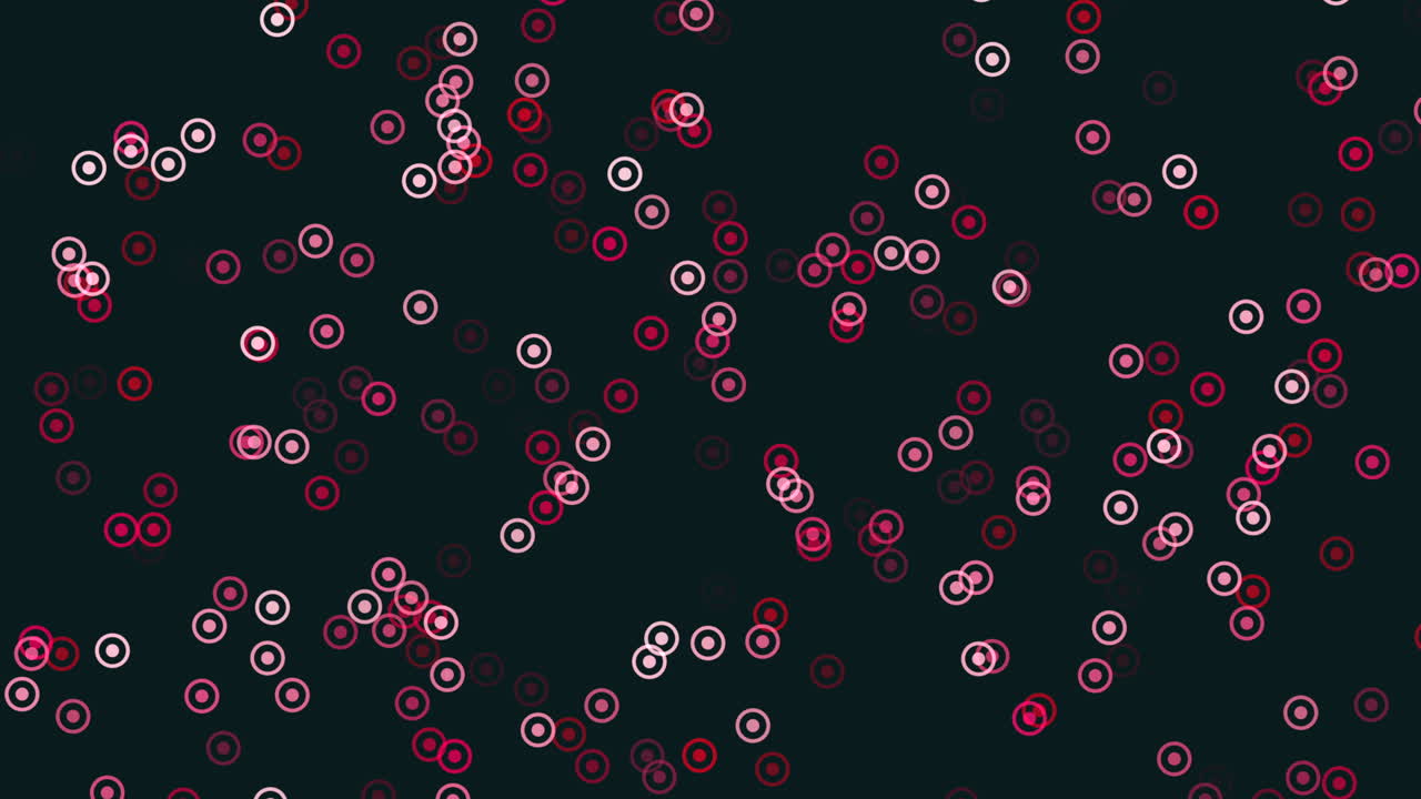A visually striking image with red dots forming a circular pattern on a black background. The dots vary in size and shade, creating an intricate and eye-catching mosaic design