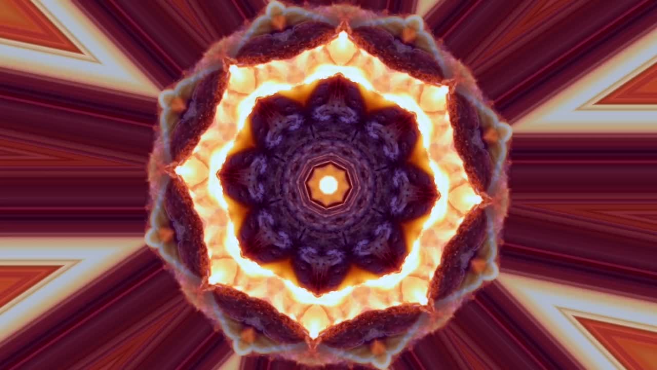 arte del caleidoscopio, estrella roja, efectos simétricos, cambio de forma.