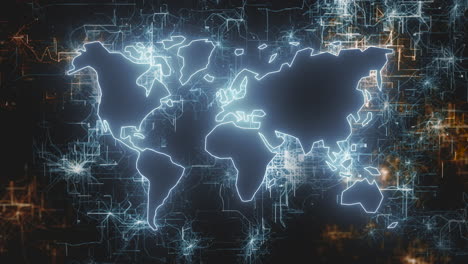 world map global infrastructure of digital network