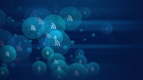 iconos de alimentación de moscas en el fondo de la red social