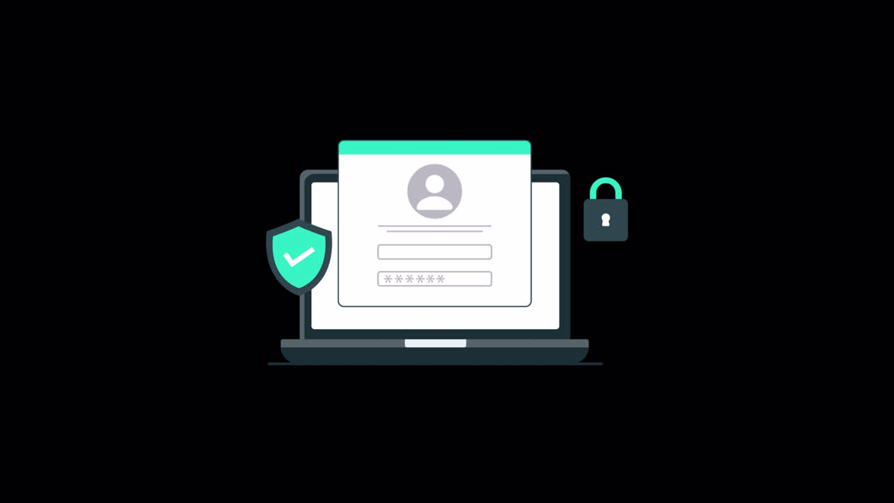 Digital Security Concept with Laptop and User Login