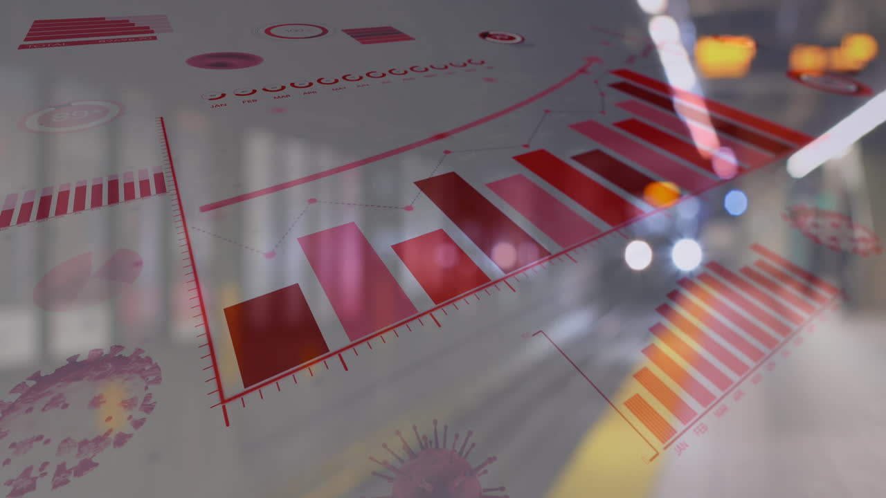 interfaz digital de coronavirus contra la estación de tren