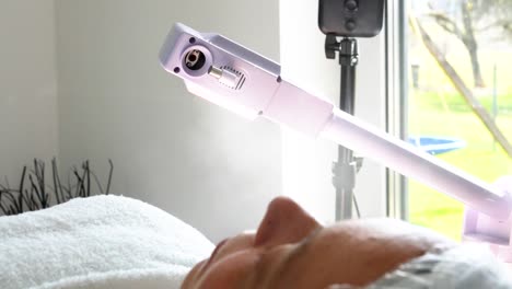 gentle facial treatment: steam application for skin hydration and refreshment