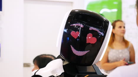 friendly robot at an exhibition