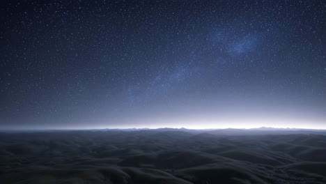 starry night over alien desert