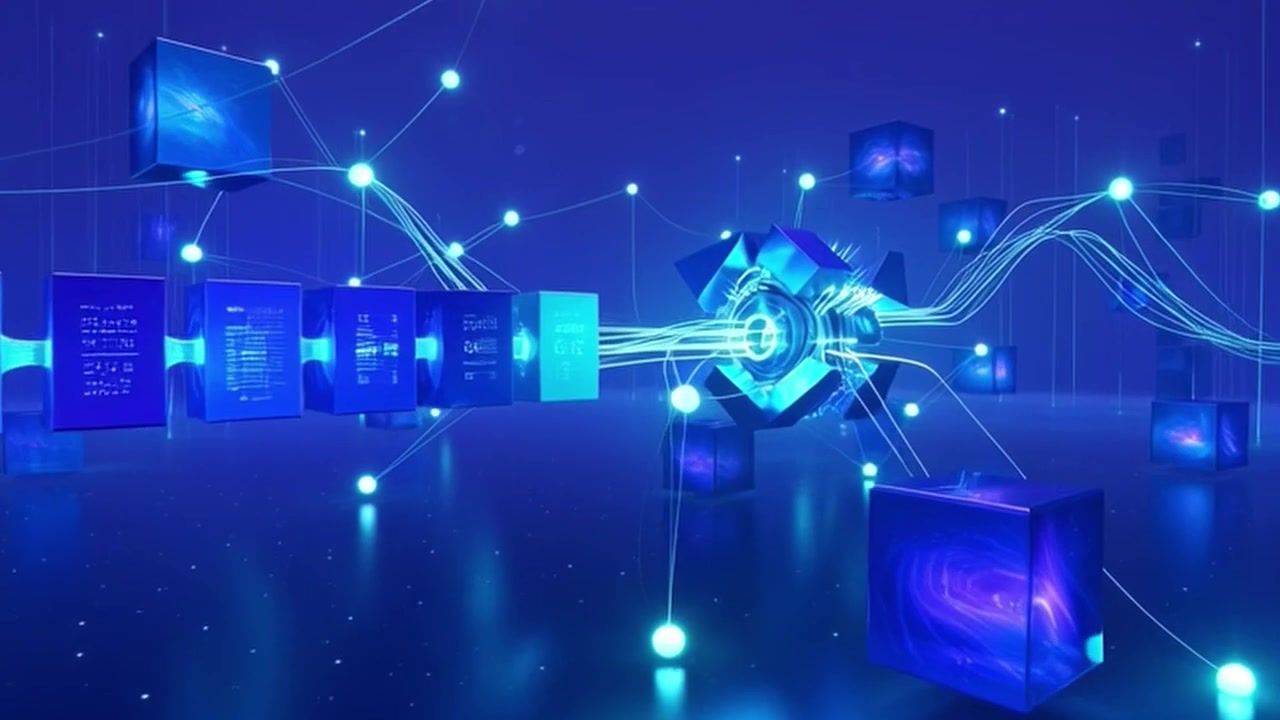 Abstract Digital Network Visualization with Floating Data Cubes