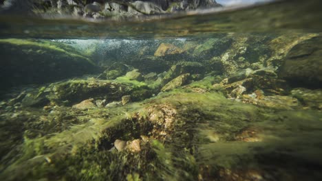 una toma por encima y por debajo del río poco profundo-4