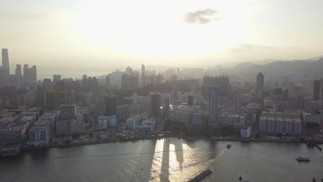 imagen aérea del distrito de kowloon en hong kong