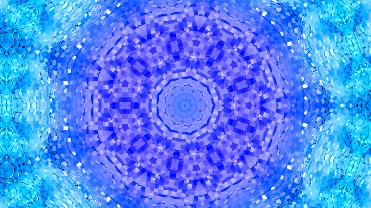 Abstract low poly style looped background. 3d seamless animation in 4k. Modern gradient colors. Low poly blue surface with circular geometry v1