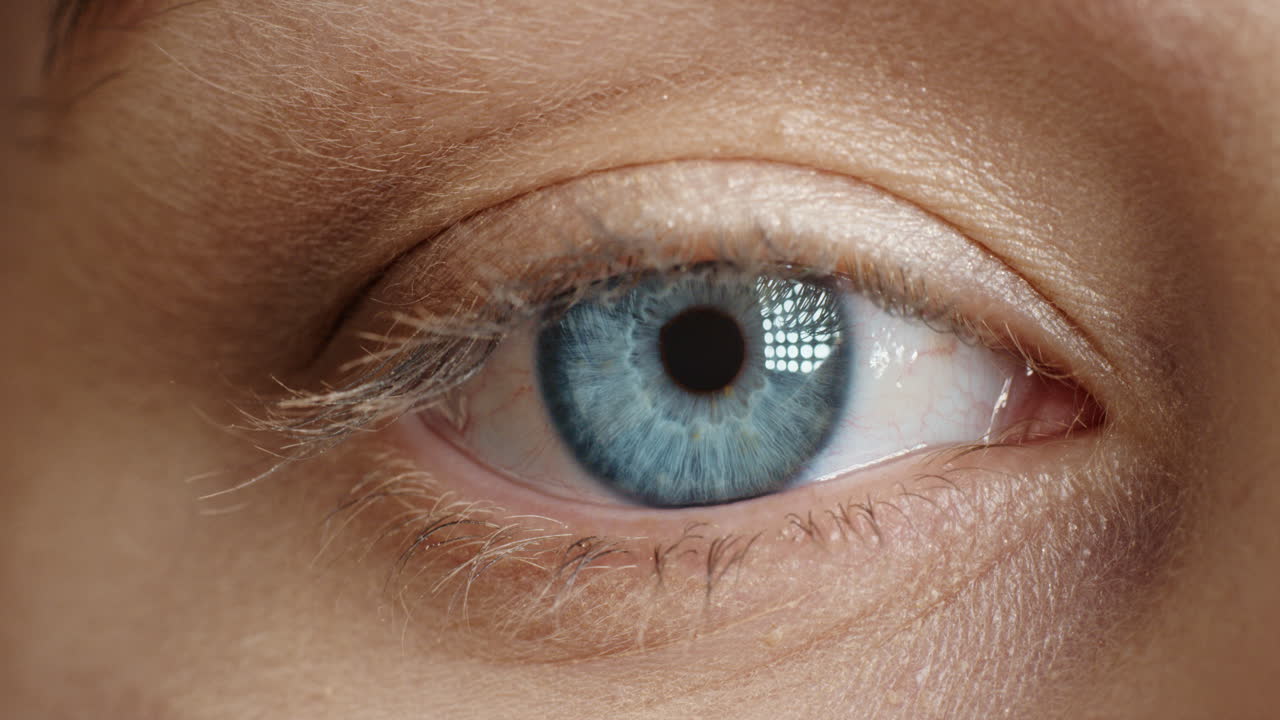 hermosa apertura del ojo macro parpadeando de cerca