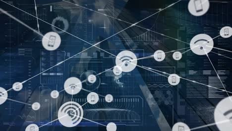 Animation-of-network-of-connections-over-data-processing