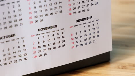 primer plano de un nuevo calendario