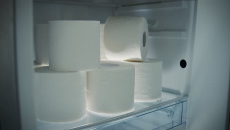 masses of toilet paper must already be stored in the refrigerator