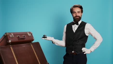 hotel concierge shows service bell