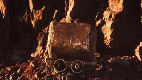 abandoned gold mine trolley used to cart ore during the gold rush