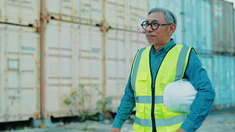 worker at a container port