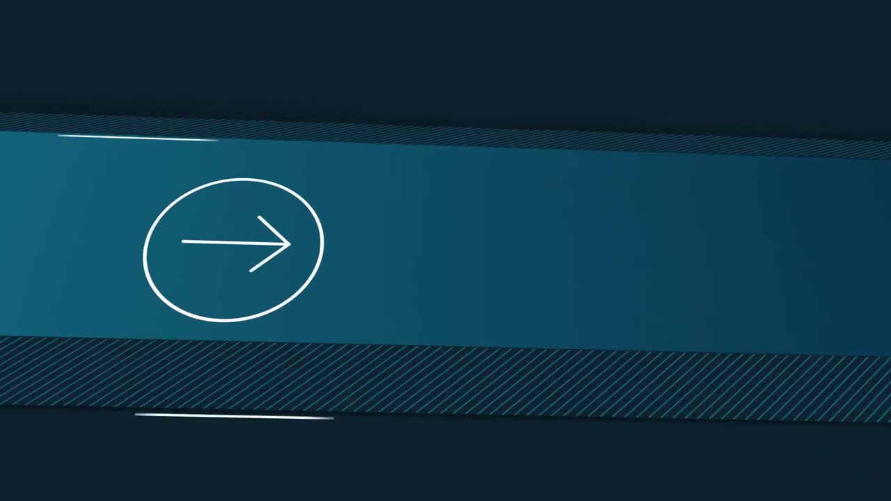 animación de flecha blanca en círculo blanco apuntando a la derecha y desapareciendo