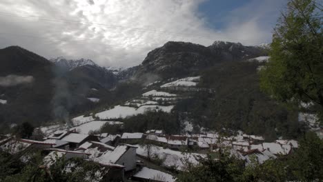 Time-lapse-view-of-mountains-from-Caleao,-In-Parque-Natural-de-Redes,-Asturias,-Spain