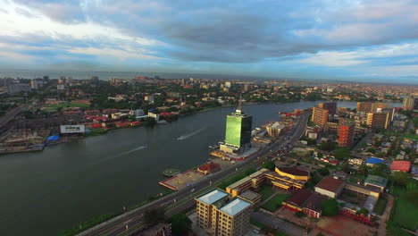 victoria island, lagos, nigeria - aerial view