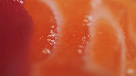 close-up of a slice of salmon