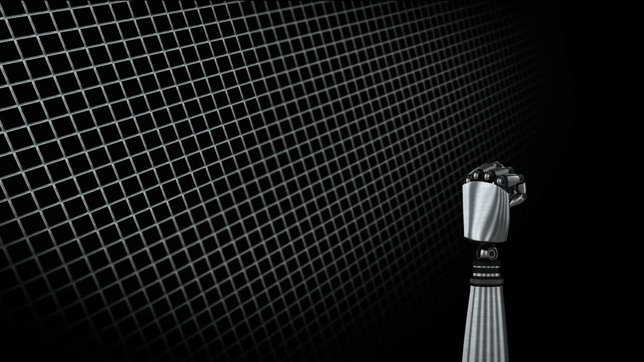 brazo del robot con líneas de cuadrícula