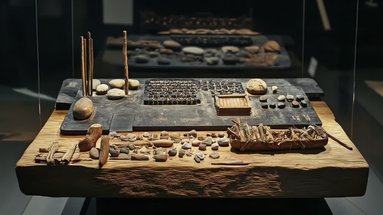 Ancient Artifacts on Display in a Museum