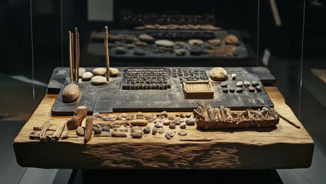 ancient artifacts on display in a museum