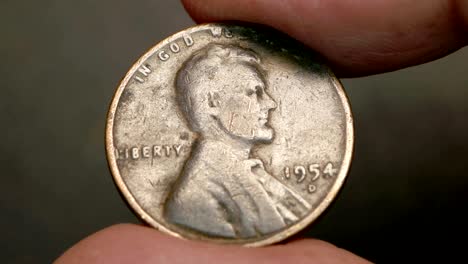 close up of very old coins