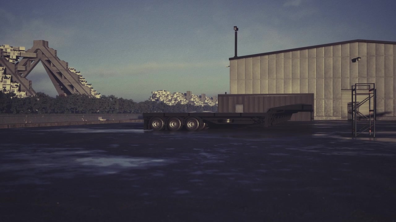 Serene port environment amid fading daylight and distant machinery