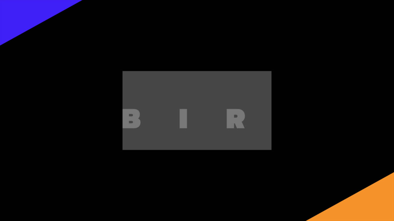 tarjeta de felicitaciones de cumpleaños moderna y colorida con diseño azul y naranja