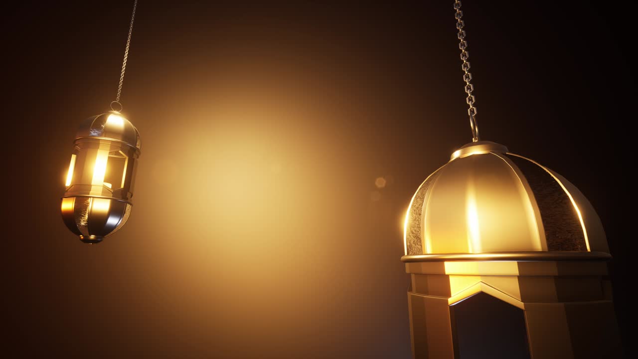 el fondo de la linterna de ramadán, renderizado en 3d