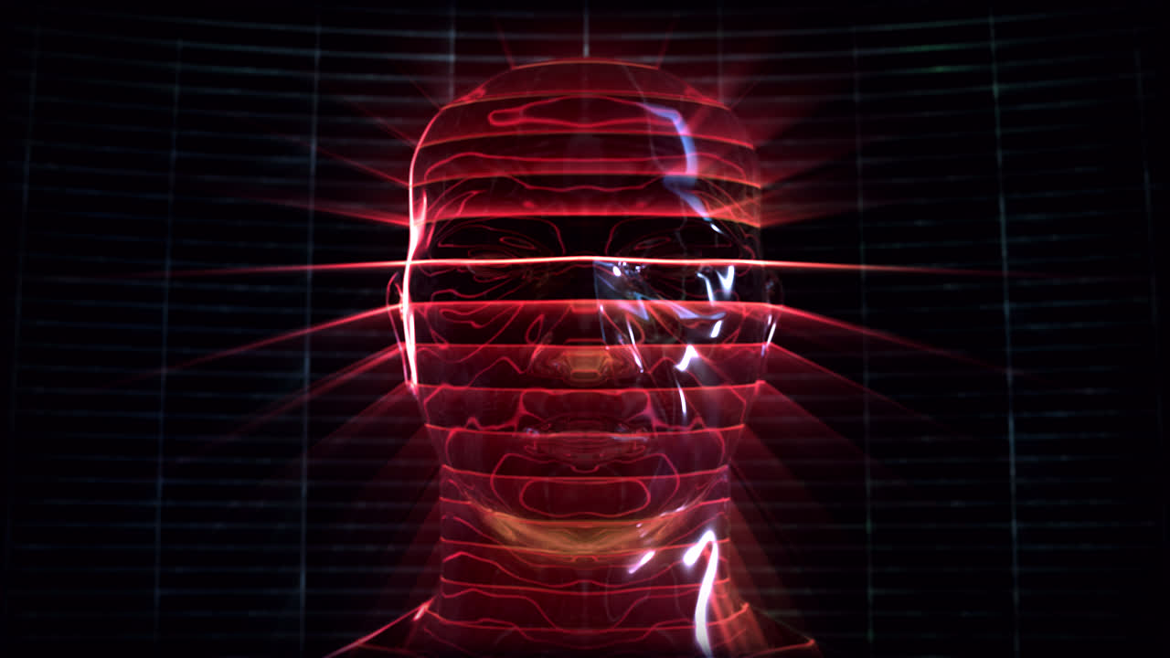 bucle de exploración de la cara. una representación abstracta de la exploración