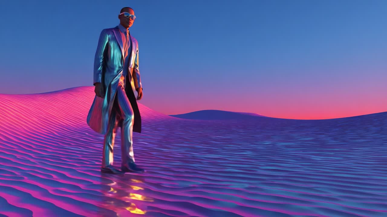 Futuristic Fashion in a Desert Landscape