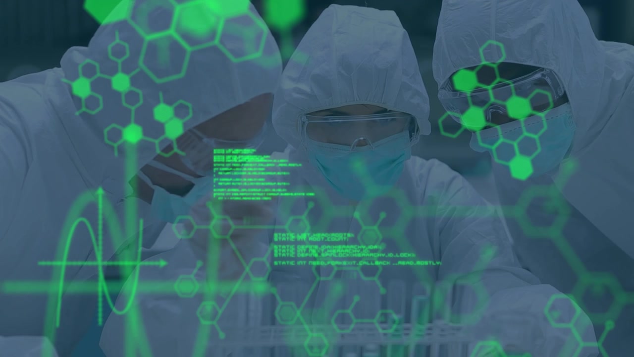 Scientists in Protective Suits Conducting Research in Laboratory