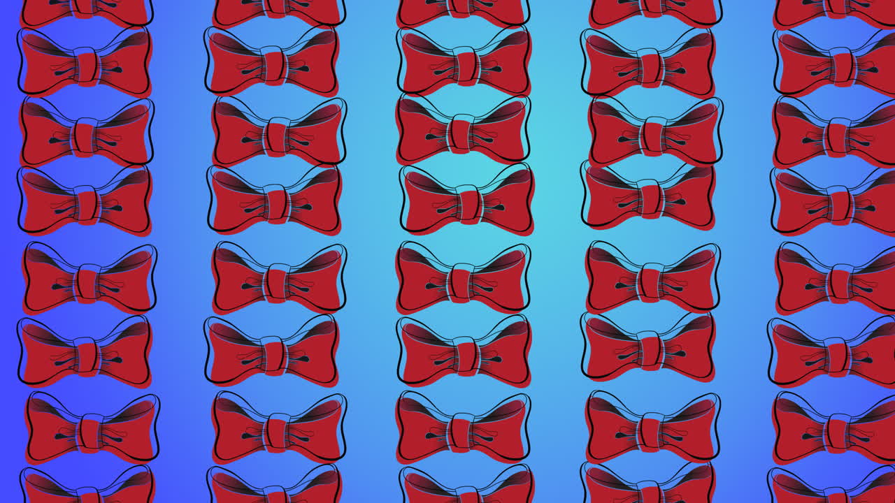 파란색 배경 위에 떠다니는  ⁇ 타이의 애니메이션