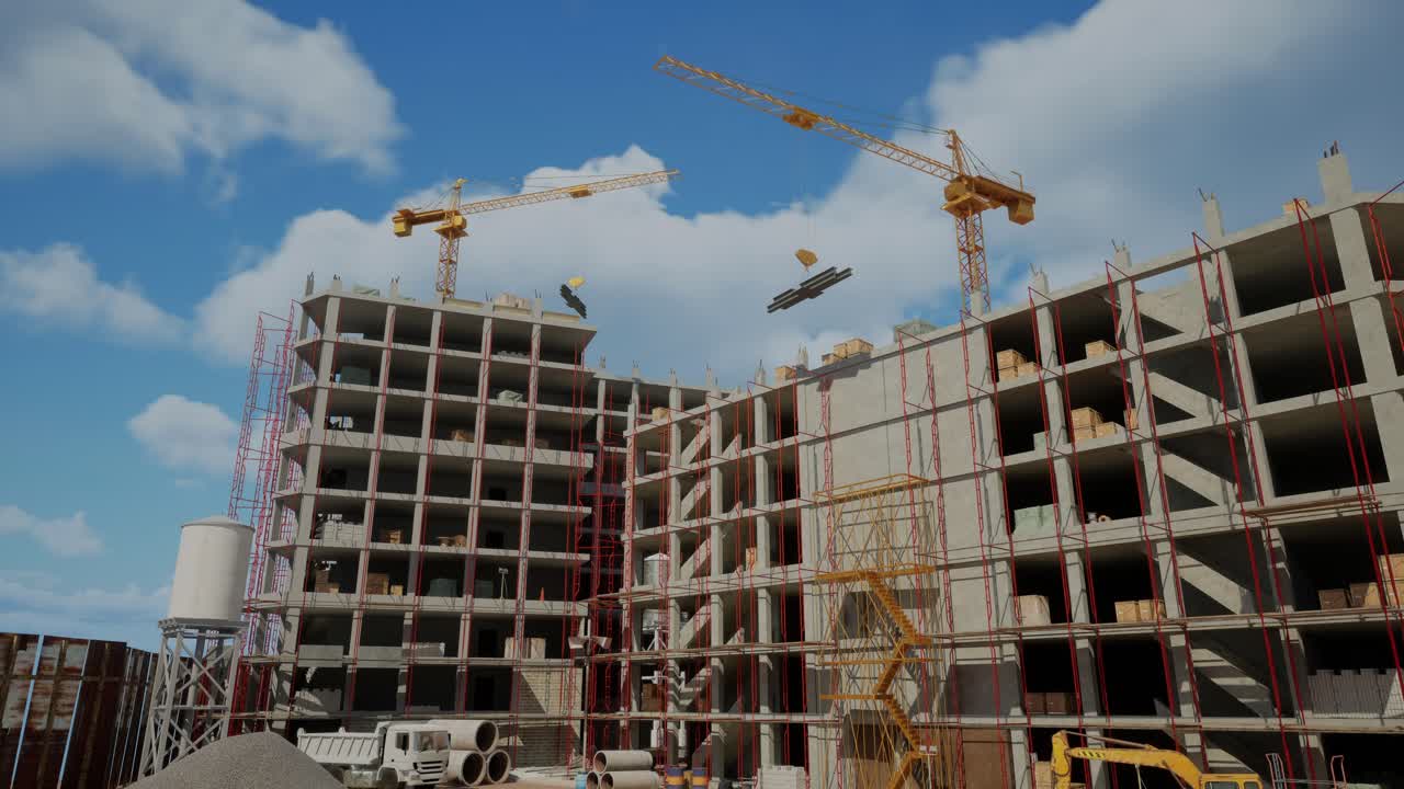 sitio de construcción de un edificio de varios pisos