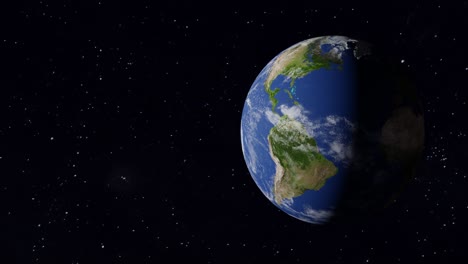 il pianeta terra dallo spazio che ruota in alta qualità con lo sfondo della galassia. elementi di questo media forniti dalla nasa. animazione 3d.