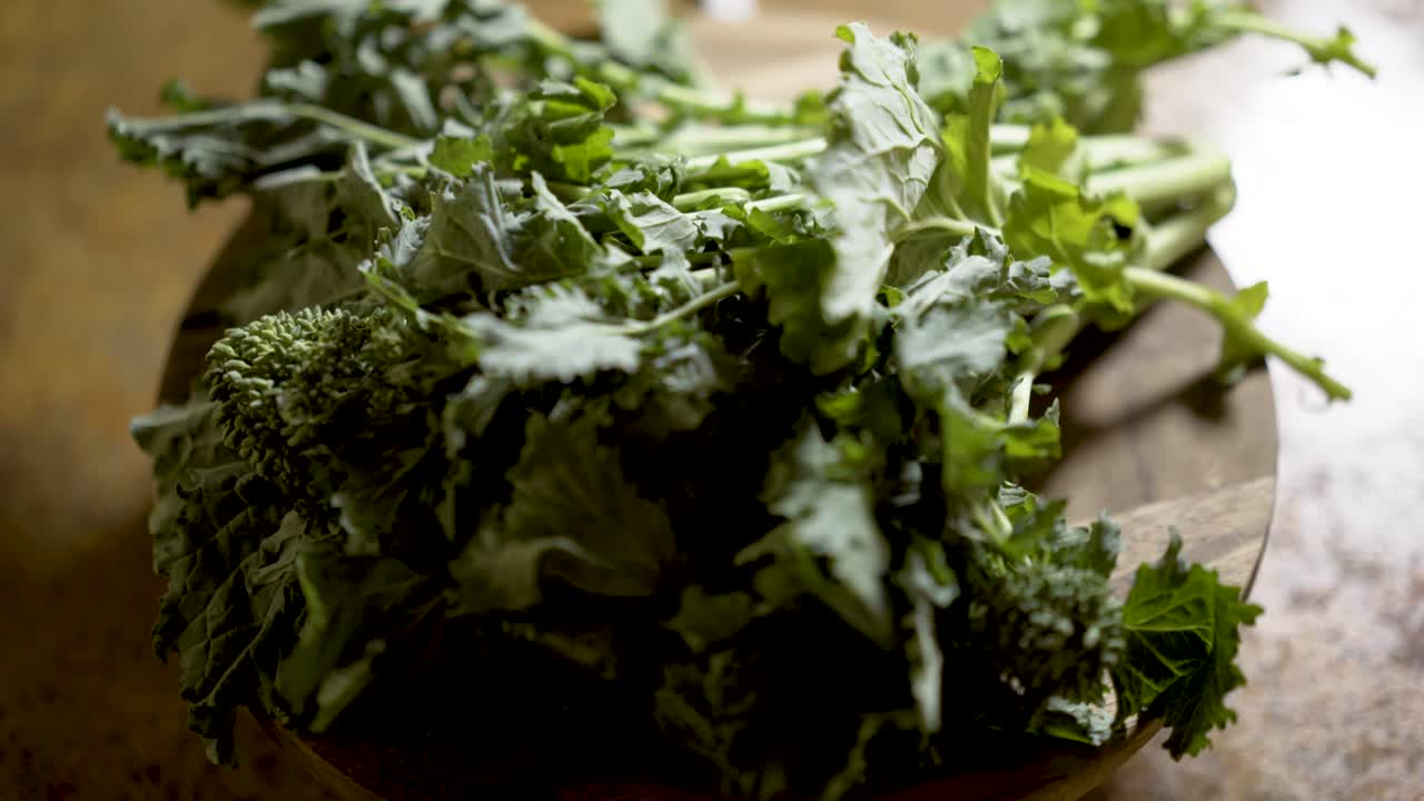 Close-up of Fresh Broccoli Rabe