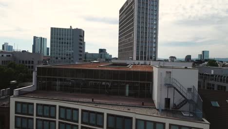 office rooftop and city panorama