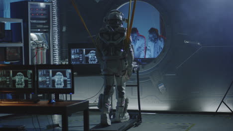 astronaut training simulation in research lab