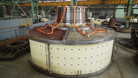 large industrial grinder under maintenance