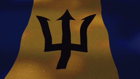 the barbados national waving flag